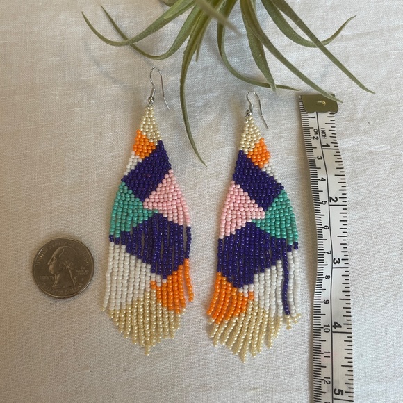 🌟 Buy 2 Pairs, Get One Free, NWT Handmade Boho-Style Beaded Tassel Earrings - Picture 5 of 6